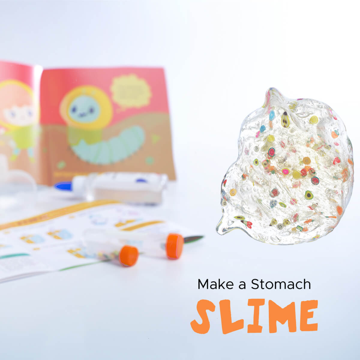STEAM科學手作史萊姆幫助幼兒理解胃消化養份的過程。